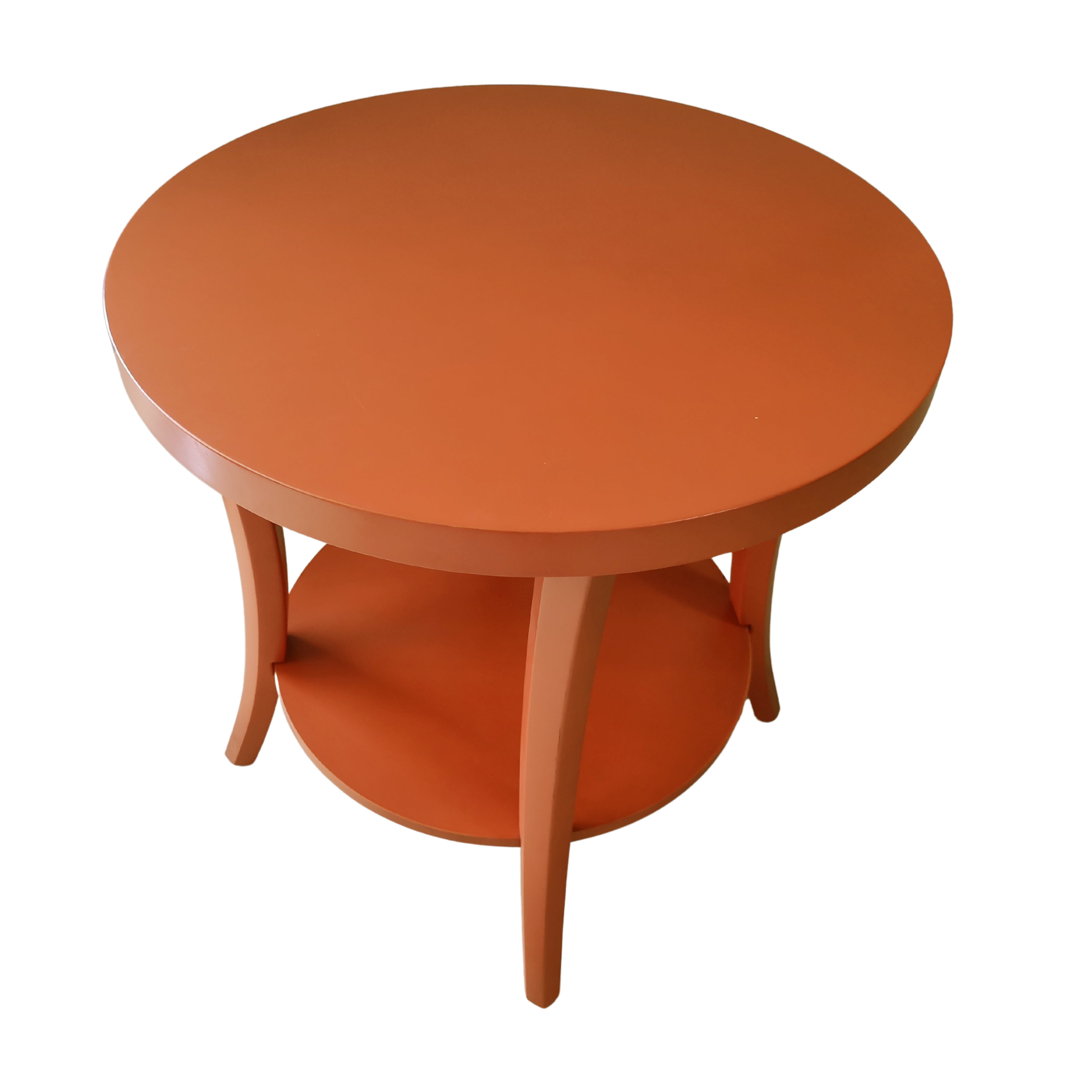 Oval Shelf End Table, Orange