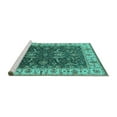 thumbnail image 2 of Ahgly Company Machine Washable Indoor Rectangle Oriental Turquoise Blue Traditional Area Rugs, 5' x 7', 2 of 4