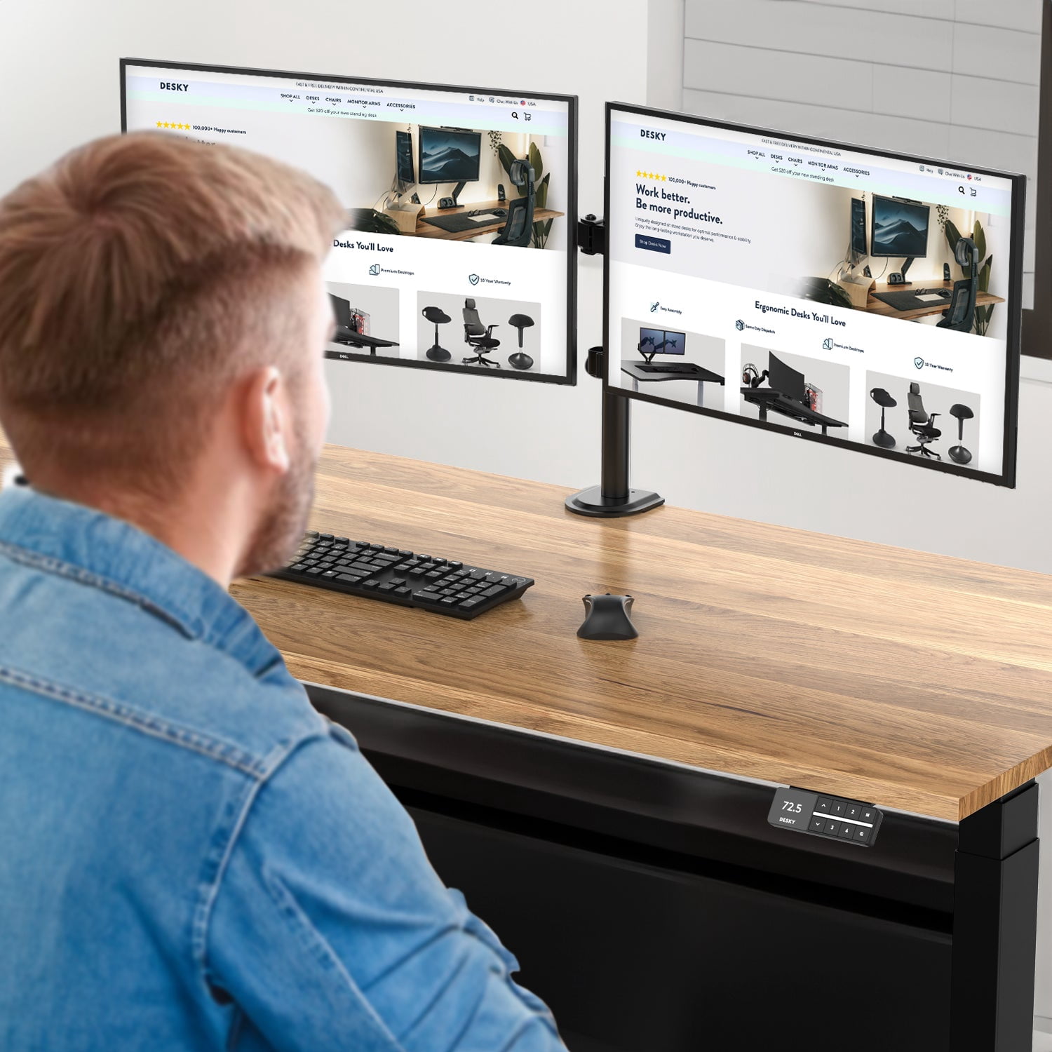 Desky Dual Eco Monitor Mount