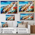 thumbnail image 4 of Designart "Cityscape Popart Colorful Santorini painting VI" Santorini Floater Framed Canvas Print, 4 of 7