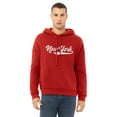 thumbnail image 2 of Daxton Adult Unisex Pullover USA Cities State Script Hoodie Fleece Sweatshirt, New York Red White, XL, 2 of 2