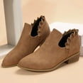 thumbnail image 6 of IUJSOY Ankle Boots for Women Slip on Cutout Pointed Toe Stacked Low Heel Chelsea Booties, 6 of 7