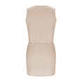 thumbnail image 6 of JoveMarine Dresses for Women Summer Casual V-Neck - Drawstring Waist Short Beach Vacation T-Shirt Dress with Pockets, Sleeveless Lightweight,Khaki M, 6 of 7