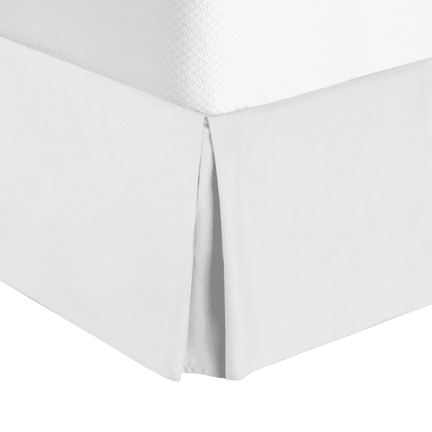 Clara Clark Pleated Bed Skirt - 14 Inch Tailored Drop Luxury Double Brushed Microfiber Dust Ruffle Includes 8 Pins Full Size Camel