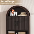 thumbnail image 5 of AHB Over Toilet Storage Cabinet with Doors and Shelves, Freestanding Bathroom Space Saver Organizer, 7.72"L x 23.7"W x 69.06"H, Coffee Color, 5 of 8