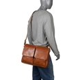 thumbnail image 4 of AmeriLeather Dual Flap Leather Messenger-Color:Brown, 4 of 4