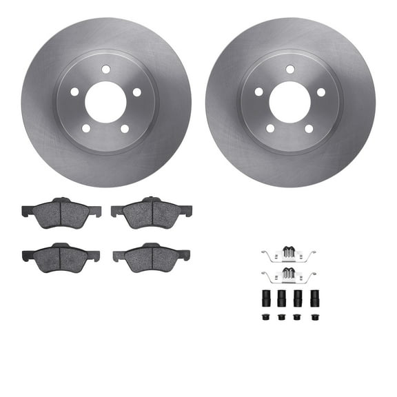 Dynamic Friction Company Front Brake Rotors with 5000 Advanced Brake Pads includes Hardware 6512-99576