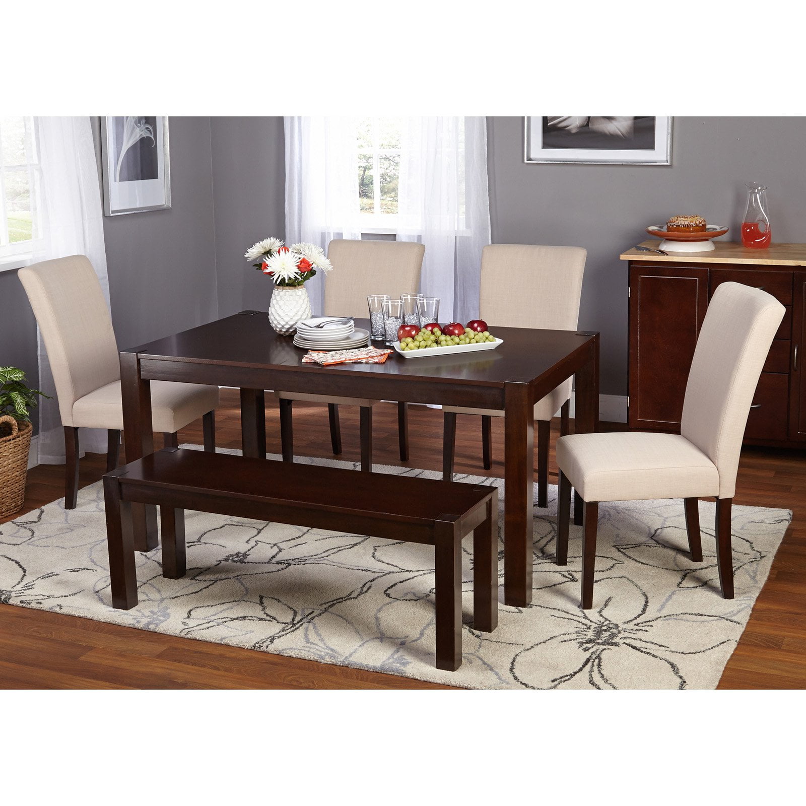 Target Marketing Systems Axis 6 Piece Dining Table Set With Bench Target Marketing Systems Axis 6 Piece Dining Table Set With Bench Com
