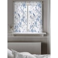 thumbnail image 5 of White Blue Spring Floral Tier Curtains 45 Inch Length,Sheer Curtains for Bedroom Living Room Window Summer Birds Botanical Rod Pocket Drapes Kitchen Curtains Small Half Window 27.5"x45" 2 Panels, 5 of 6