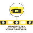 thumbnail image 5 of YXPP 10101 Polystyrene 2 Ft Level, 24 Inch Level Made in the USA, Contractor, Plumber, and Carpenter Tools, Impact Resistant Frame, Three Vials, Accurate to .001 Inch, Won’t Scratch Work Surfaces, 5 of 7