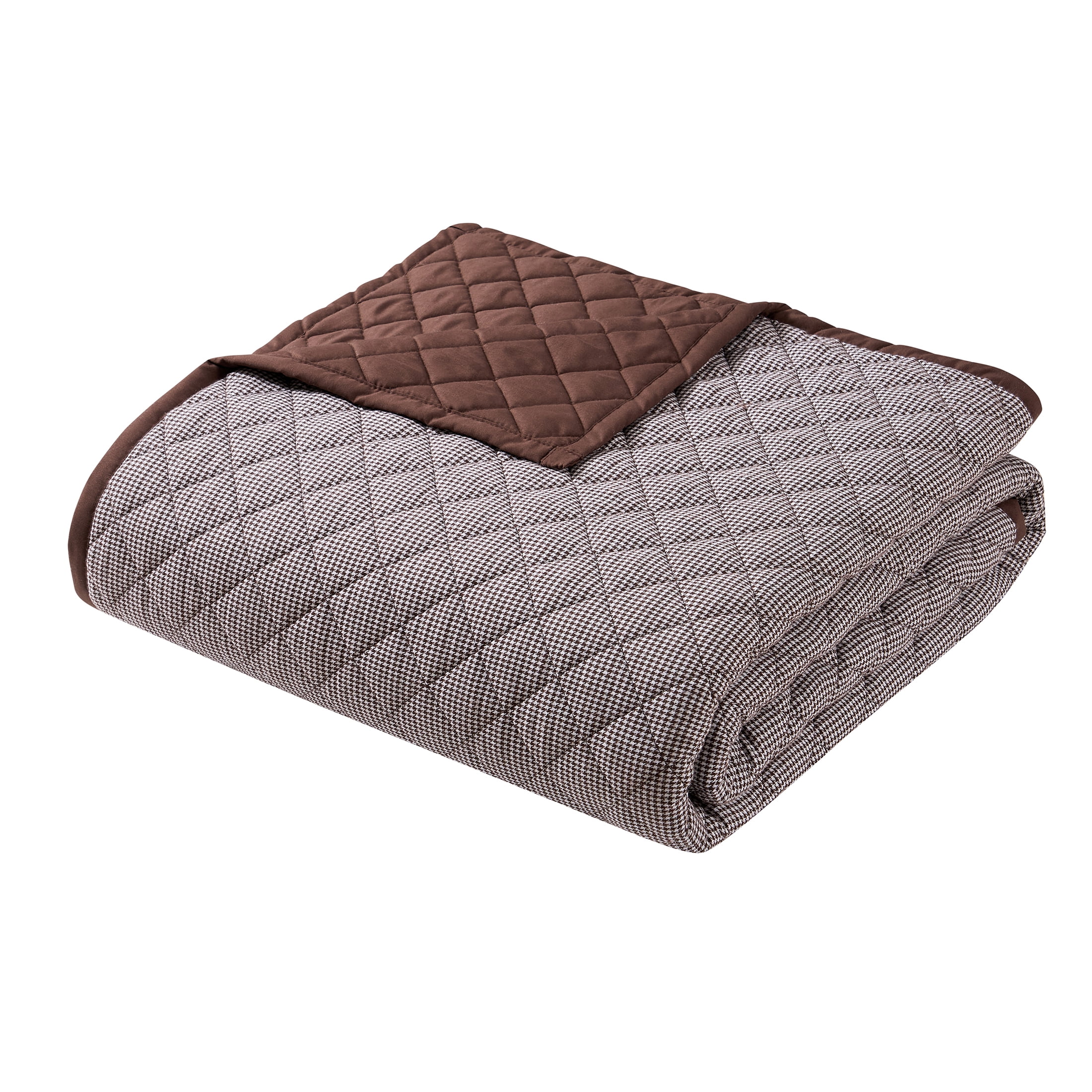 My Texas House Brown Houndstooth Cotton 2-Piece Quilt Set, Twin/Twin XL