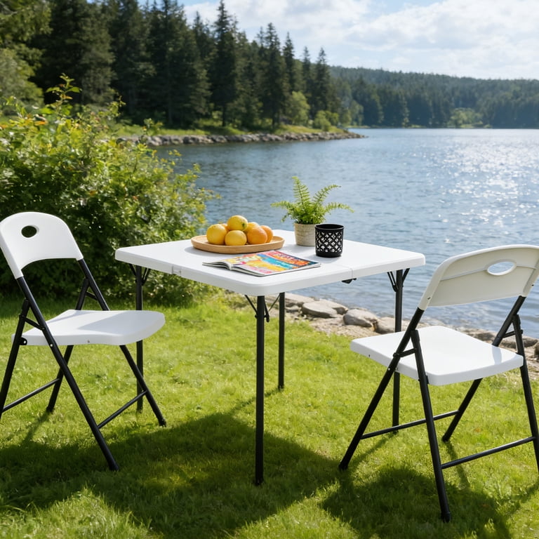 HaiCube 36-Inch Folding Table, Heavy Duty HDPE Portable Card Table