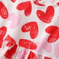 thumbnail image 4 of Bainana Red Girls' Summer Casual Dress Child Heart Print Short Sleeve Crew Neck A Line Dresses Soft Breathable Little Girls Festival Party Dailywear Size 7-8 Years, 4 of 6