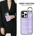 thumbnail image 6 of ELEHOLD Luxury Leather Case for iPhone 13 Pro Max 6.7" with Anti-Loss Wristband Metal Ring Buckle Full Body Protective Shockproof Anti-Scratch Phone Case,Purple, 6 of 7