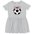 thumbnail image 3 of Inktastic Girls Soccer Ball Coquette Bow Girls Toddler Dress, 3 of 5