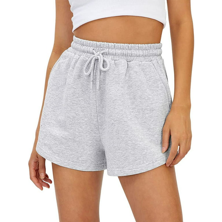 Harence Womens Sweat Pants Shorts Summer High Waisted Lounge Shorts with  Pockets 2-Pack 