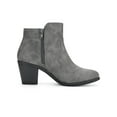 thumbnail image 2 of BLISSFUL STEP Valentine's Women' Shoes Round Toe Stacked Block Heel Zipper Ankle Boots Gray 6.5, 2 of 6