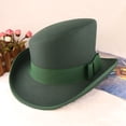 thumbnail image 3 of Vjnyvs Wool Top Hat Unisex Asymmetric Top Hat Victorian Magician Hat Gentlemen Hat Jazz Cap for Men Women Accessory, 3 of 7