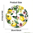 thumbnail image 2 of ZXCXRQFa Green Leaf Lemon Round Wood Wall Clock, 10 Inch Battery Operated Analog Quiet Desk Clock for Home,Kitchen,Office,School,Bathroom, 2 of 7
