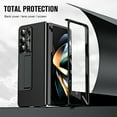 thumbnail image 4 of Case for Samsung Galaxy Z Fold 7, Anti-Scratch Shockproof Plating PC + PU Leather Ultra Slim, with Screen Protector Full Body Protection Case Cover for Samsung Galaxy Z Fold 7, Black, 4 of 7
