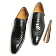 thumbnail image 2 of Men's Slip-on Loafers Rubber Bottom Original Designer Printing Top Grain Leather Upper, 2 of 4