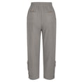 thumbnail image 4 of Women Casual Lightweight Drawstring Elastic Waist Cropped Pants with Pockets Gray L, 4 of 6