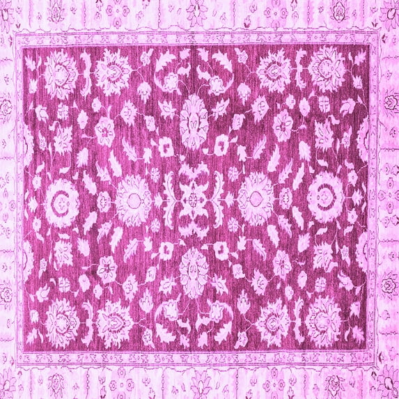 Ahgly Company Indoor Square Oriental Purple Traditional Area Rugs, 6' Square