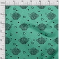 thumbnail image 3 of oneOone Georgette Viscose Sea Green Fabric Tea Kettle Craft Projects Decor Fabric Printed By The Yard 42 Inch Wide, 3 of 4