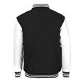 thumbnail image 2 of Men's Classic Snap Button Vintage Baseball Letterman Varsity Jacket (Black White, XS), 2 of 2