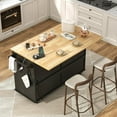 thumbnail image 4 of ChVans 59" W Kitchen Island with Drop Leaf, Rolling Kitchen Cart with Storage on Wheels, Large Island Table for Kitchen with Rubber Wood Top and Rack and Drawer, 4 of 9