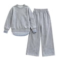 thumbnail image 4 of Coerni Girls Boys 2 Piece Sweatsuit Faux Layer Tunic Sweatshirt and Wide Leg Sweatpants Casual Matching Sets Fall Winter Tracksuit, 4 of 4