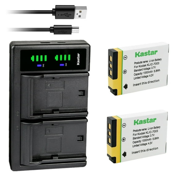 Kastar 2-Pack Battery and LTD2 USB Charger Replacement for GE GB-40 GB40 Battery, GE A830, E1030, E1035, E1040, E1050, E1050TW, E1055, E1235, E1240, E1250TW, E850, E850SL, H855 Camera