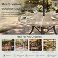 thumbnail image 6 of Round Outdoor Tablecloth with Umbrella Hole and Zipper, Brown Beach Coastal Tablecloth with Elastic Waterproof, Summer Nautical Starfish Shell Coral Vintage Patio Table Covers for 36" - 44" Tables, 6 of 9