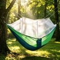 thumbnail image 3 of Portable Camping Hammock with Mosquito Net Lightweight Nylon Swing Bed with Straps for Outdoor Travel Backyard, 3 of 4
