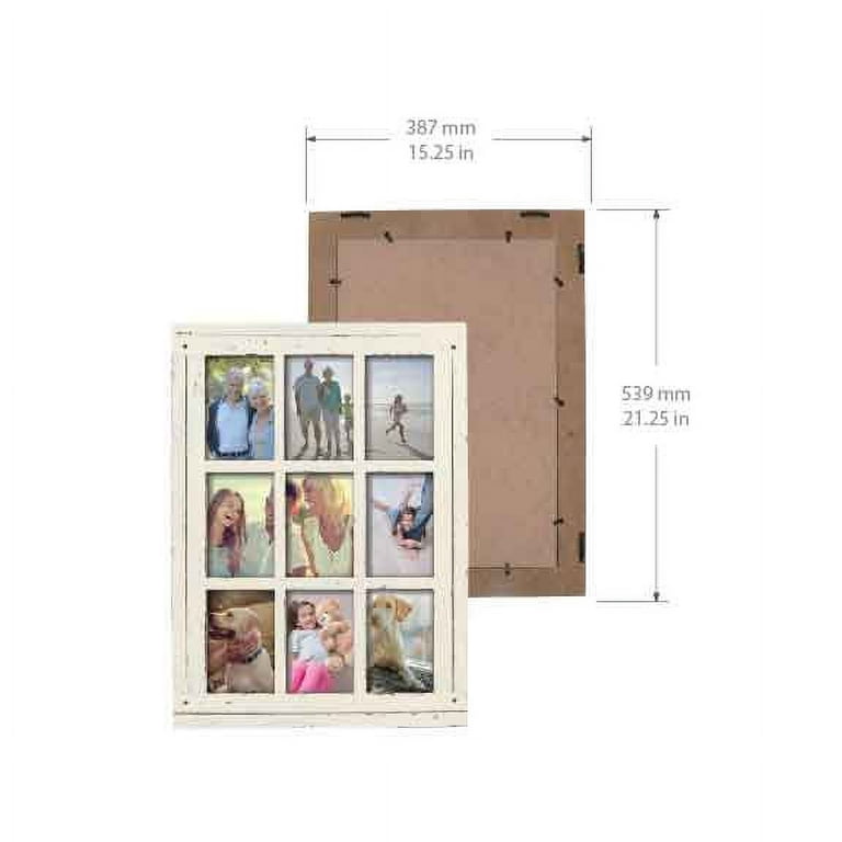 SESEAT 4x6 Wall Hanging Picture Frames Collage with 4 Opening Distressed  White Frames
