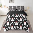 thumbnail image 2 of Manfei Christmas Snowman 7pcs Bedding Comforter Set,Kawaii Bow Queen Bedding Sets Super Cozy,Happy New Year Queen Sheet Sets,Ultra Soft Kawaii Home Decor,Reversible, 2 of 8