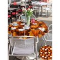 thumbnail image 4 of Outdoor Tablecloth with Umbrella Hole and Zipper, White Pumpkin Fall Round Table Cloth 54 Inch Waterproof Tablecloth, Thanksgiving Maple Leaves Autumn Picnic Table Cover for Patio Camping, 4 of 7