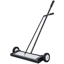 Gzxs 24-inch Magnetic Pick Up Sweeper, 100lbs Capacity Heavy Duty Magnet Pickup Lawn Sweeper Roofing Tools, Yard Magnet with Wheels to Pick Up Nails, Magnetic Sweeper for Construction