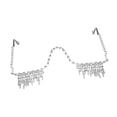 thumbnail image 2 of QccHieUs Rhinestone Glasses Frame Eyeglasses for Party Masquerade Show Festival Birthday, Silver, 2 of 6