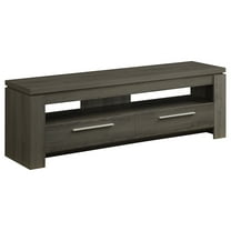 Modern TV Console 2 Drawers - Grey Entertainment Center for Living Room