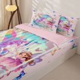 thumbnail image 3 of Metsweet Magical Horse Elf Zipper Twin Comforter Sets with Fitted Sheet and 2 Pillowcases, Princess Castle Butterfly Flowers Zipper Bedding Set,4-Piece,Pink Reversible, 3 of 6
