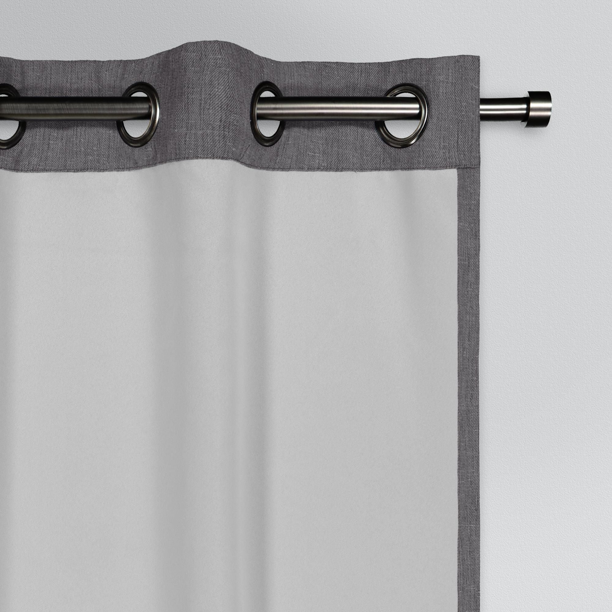 Eclipse Hadley 100% Blackout Curtain Panel, Linen Blend Grommet Window Curtain, 1 Panel, 50 In Wide x 54 In Long, Charcoal