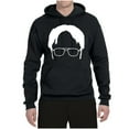 thumbnail image 2 of Wild Bobby, Office Dwight Glasses Face Silhouette Funny Schrute, Pop Culture, Unisex Graphic Hoodie Sweatshirt, Black, Small, 2 of 4