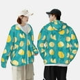 thumbnail image 5 of Picia Lemon Blue Women's Men's UPF 50+ Sun Protection Hoodie Shirt Long Sleeve SPF Fishing Outdoor UV Hiking Lightweight Shirts-Large, 5 of 9