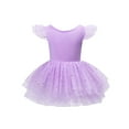 thumbnail image 4 of Byoo Toddler Girls' Sequin Tutu Dress Flutter Sleeve A-Line Puff Tulle Ballet Dress Princess Dress for Birthday,Purple, 4 of 4