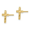 thumbnail image 2 of 14K Yellow Gold Earring Button Women'S 10 mm 8 Madi K Crucifix Post Earrings, 2 of 3