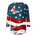 thumbnail image 4 of qolati 4Th of July Shirts for Women American Flag Patriotic 3/4 Sleeve Plus Size T Shirt Independence Day Crewneck Hawaiian Beach Cute Tops, 4 of 4