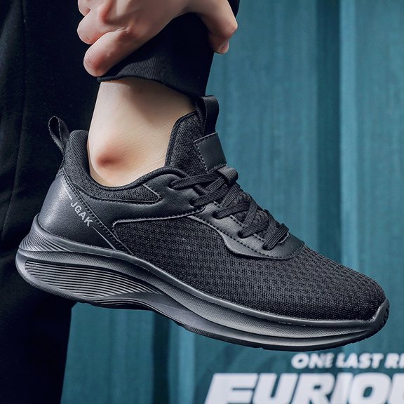 Men's Grey Breathable Mesh Casual Sneakers, Lightweight Walking Shoes with Cushioned Sole for Everyday Wear, Work, and Travel