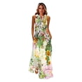 thumbnail image 1 of MOVOKAKA Ladies Spring Summer Long Dress Women Sleeveless V-neck Loose Elegant Dresses Party Printing Vintage Beach Dress FemaleXXXL Gao Jinjia LED, 1 of 2