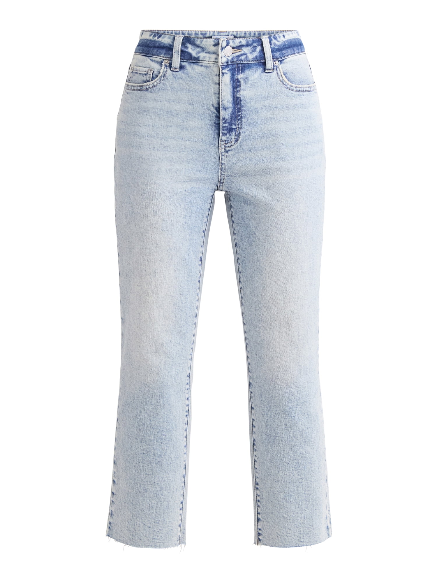 Time & Tru Women's High-Rise Straight Cropped Jeans